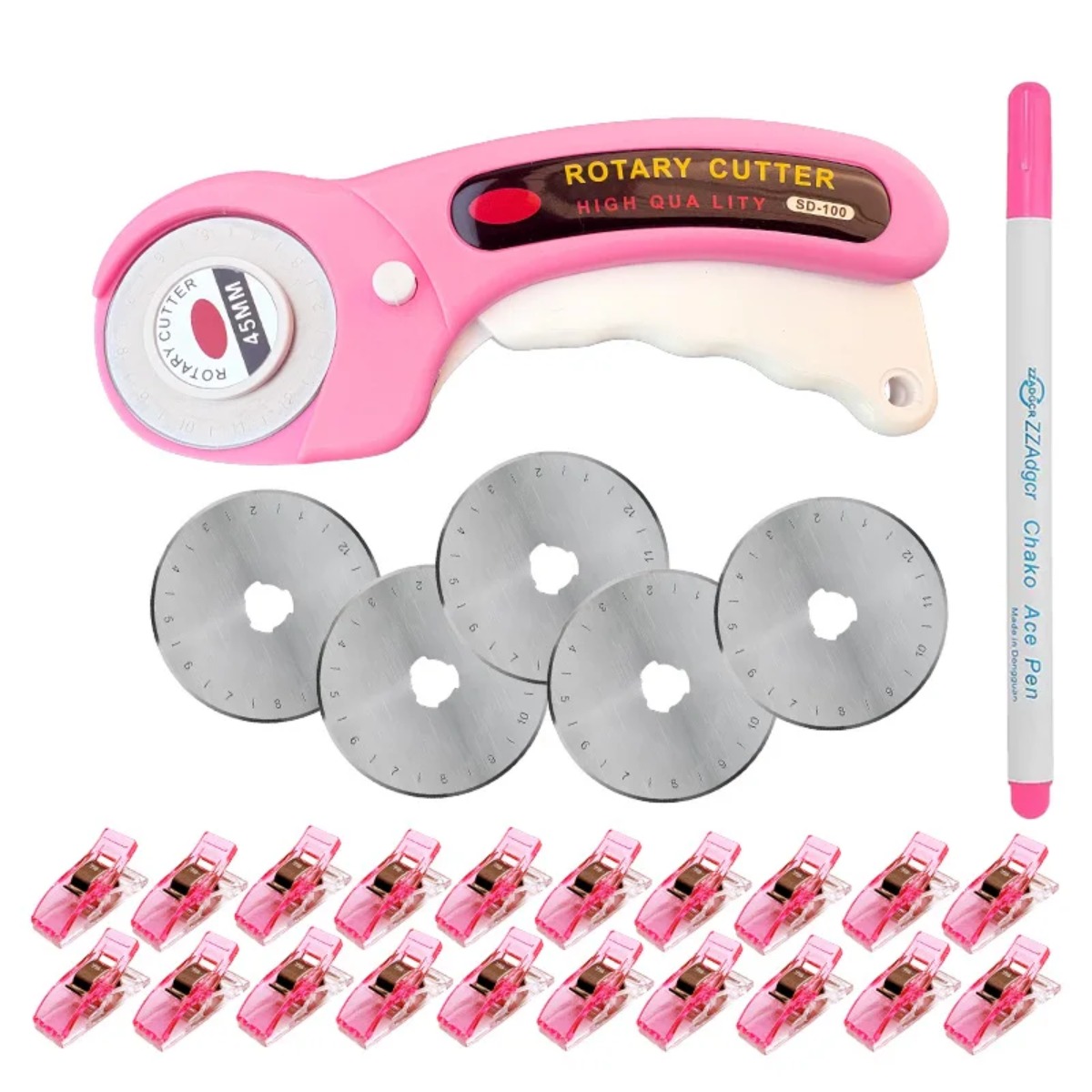 Rotary Cutter For Fabric 45Mm - Pemotong Rotary Patchwork Pink 45mm -