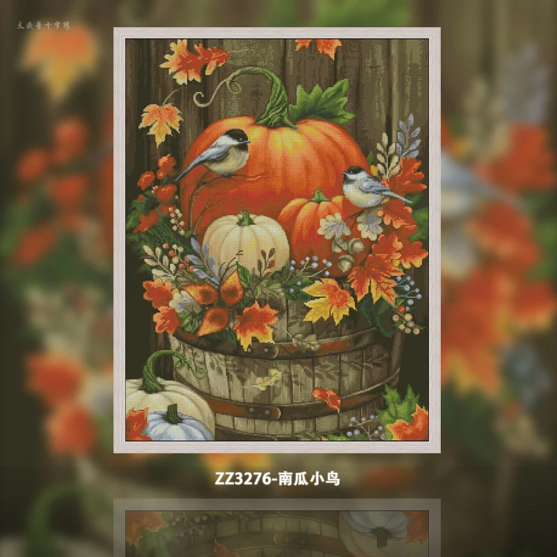 Cross Stitch Stamped Kits Beginners - [ZZ3276-Burung Labu] | Paket Kit Sulam