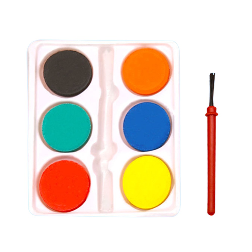 Watercolor Paint Set Solid Pigment - Set Cat Air Portabel dengan Kuas