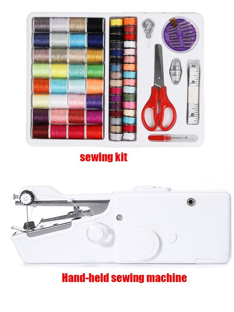 Mini Electric Sewing Machine Handheld - Alat Jahit DIY dengan Kunci, Perlengkapan