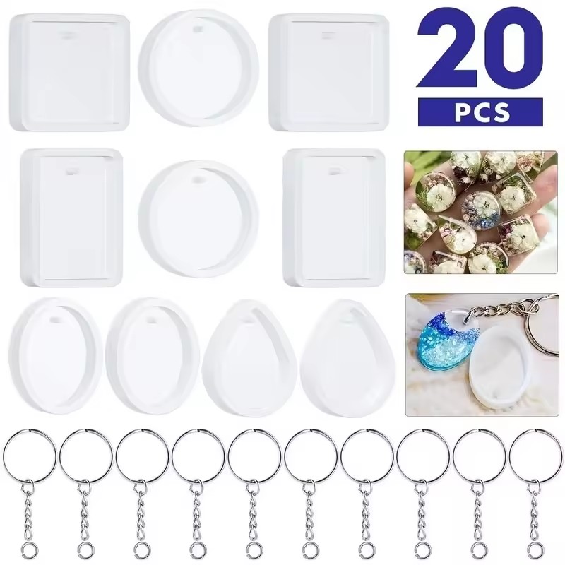 Silicone Epoxy Resin Molds Set - 20 buah/set Kit Cetakan Silikon untuk