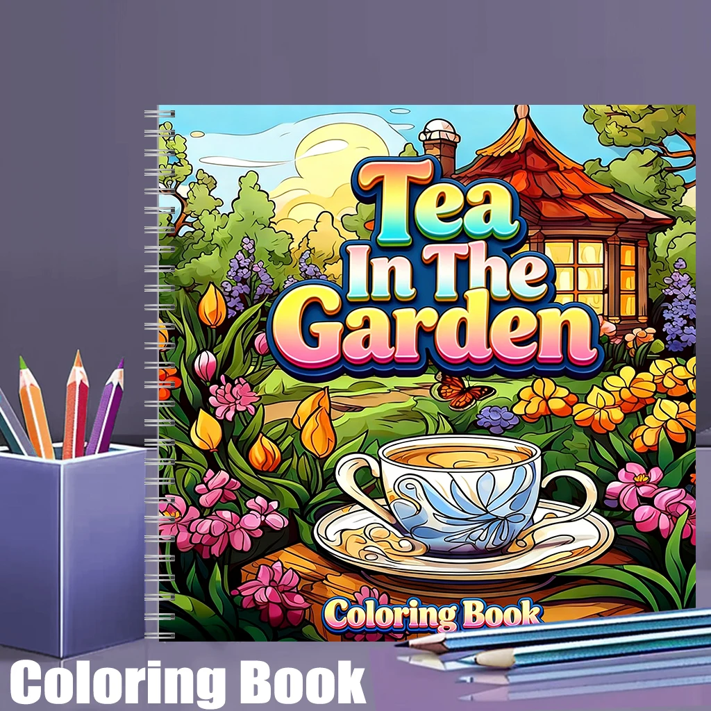 Painting Supplies - Buku Mewarnai Tea In The Gardens