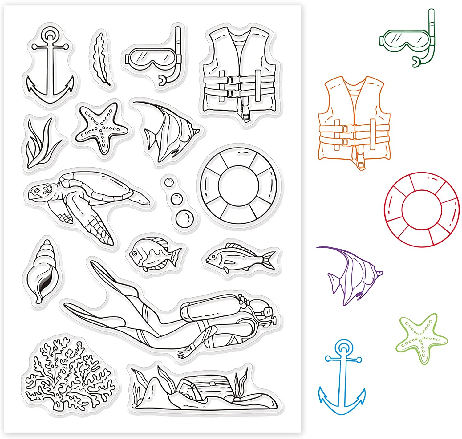 1 Buah Stempel Bening Menyelam - Clear Silicone Stamps For Card Making ulasan dan harga