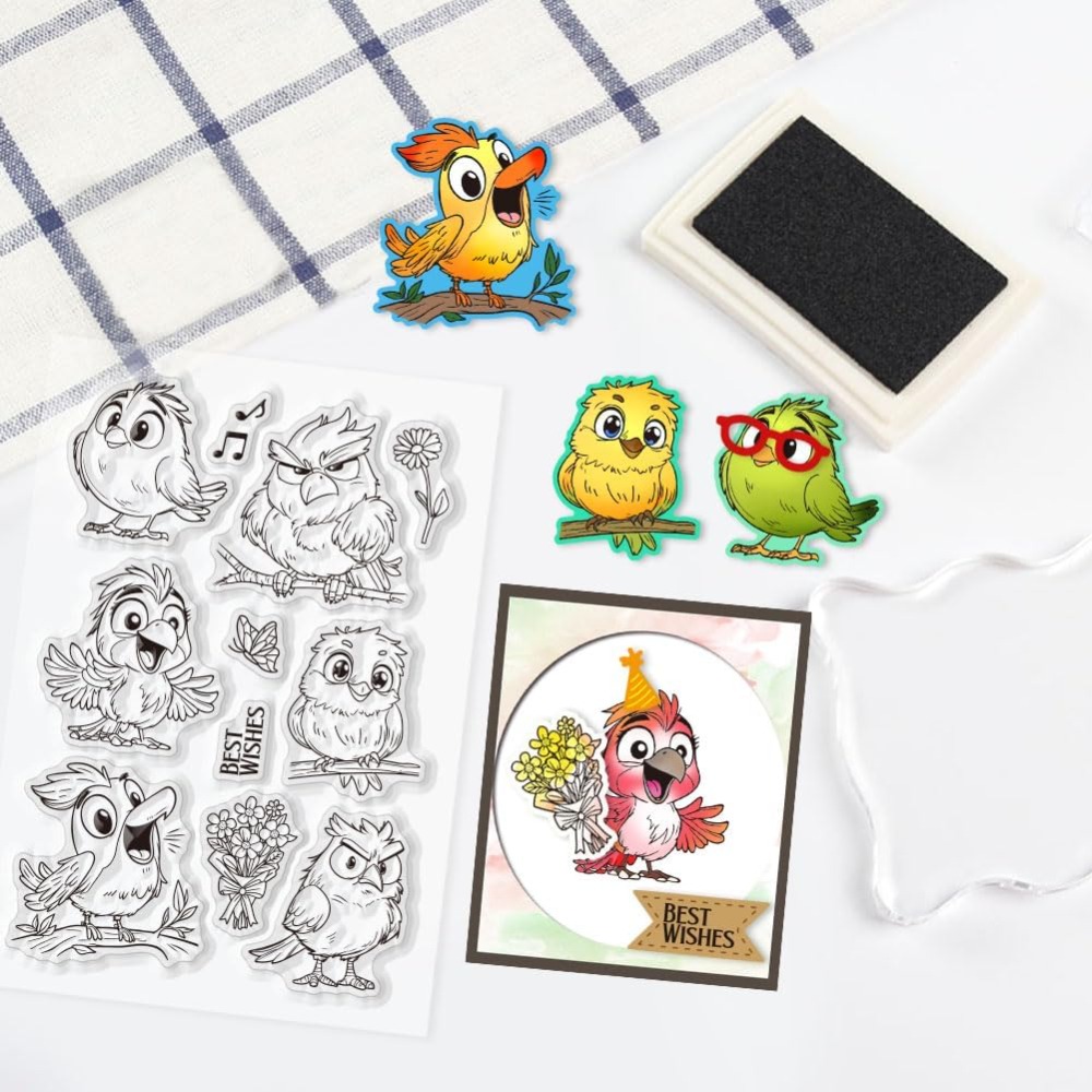 Stempel Bening Burung Lucu unt - Clear Silicone Stamps For Card Making ulasan dan harga