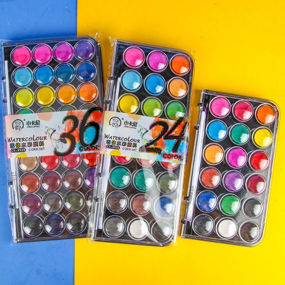 Set cat air Solid 12/18/24/36  - Watercolor Paint Set Solid Pigment ulasan dan harga