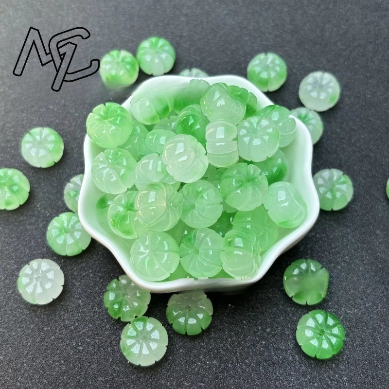 10 Buah Manik-manik Labu Giok  - Beading ulasan dan harga