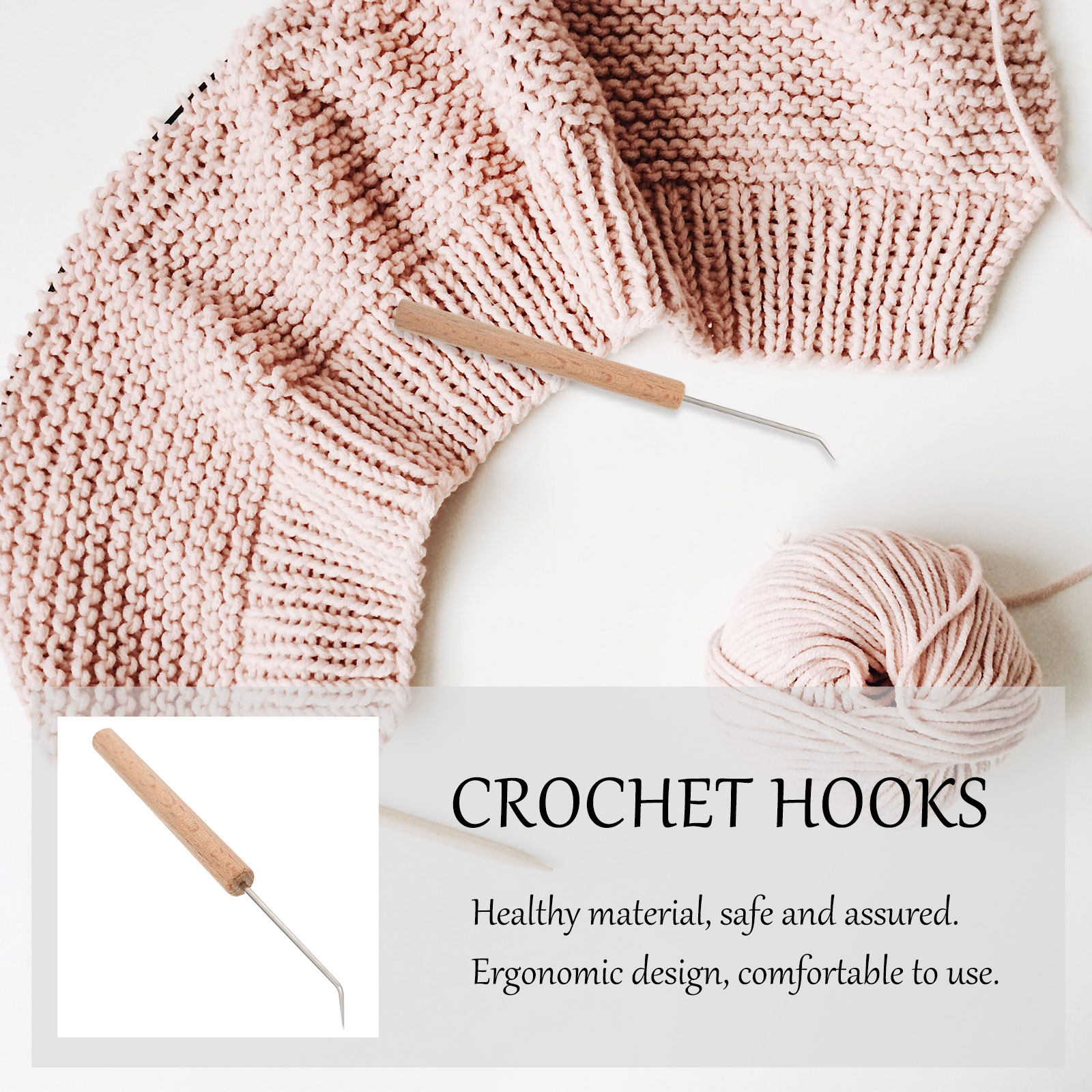 1 buah alat merajut dengan gag - Wooden Crochet Hooks Ergonomic Handle ulasan dan harga