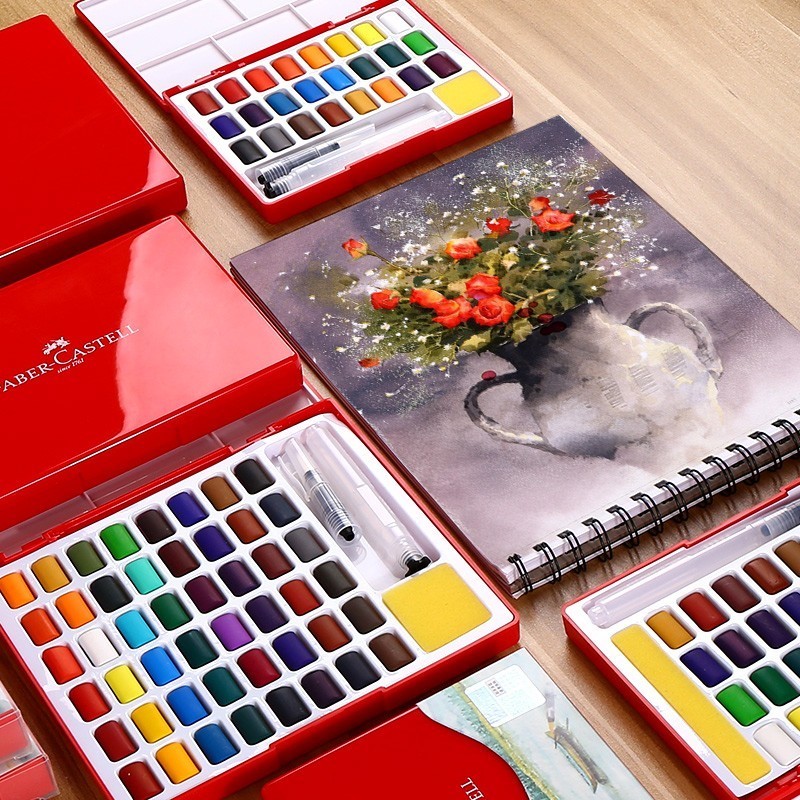 Set cat air padat 24/36/48 war - Watercolor Paint Set Solid Pigment ulasan dan harga