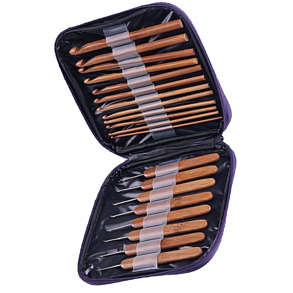 1 Set Alat Merajut dari Bambu  - Wooden Crochet Hooks Ergonomic Handle ulasan dan harga