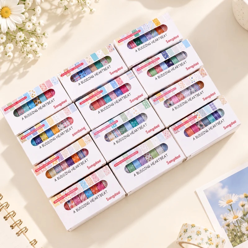 10 Gulung Pita Washi Motif Bun - Scrapbooking ulasan dan harga